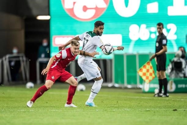 Keanan Bennetts of Borussia Moenchengladbach in action during the first Round DFB-Cup match between 1. FC Kaiserslautern and Borussia...