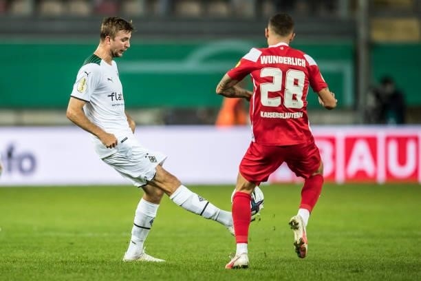 Christoph Kramer of Borussia Moenchengladbach in action during the first Round DFB-Cup match between 1. FC Kaiserslautern and Borussia...