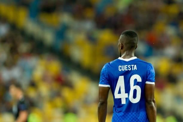 Carlos Cuesta of KRC Genk back view during the UEFA Champions League 2021-22 third qualifying round 2nd leg between Shakhtar Donetsk and KRC Genk at...