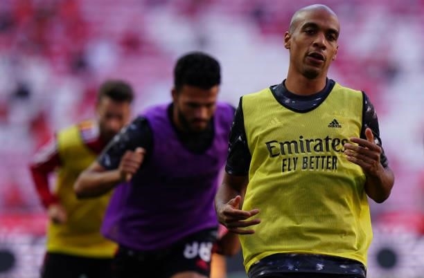 Joao Mario of SL Benfica in action during warm up before the start of the UEFA Champions League Third Qualifying Round Leg Two match between SL...