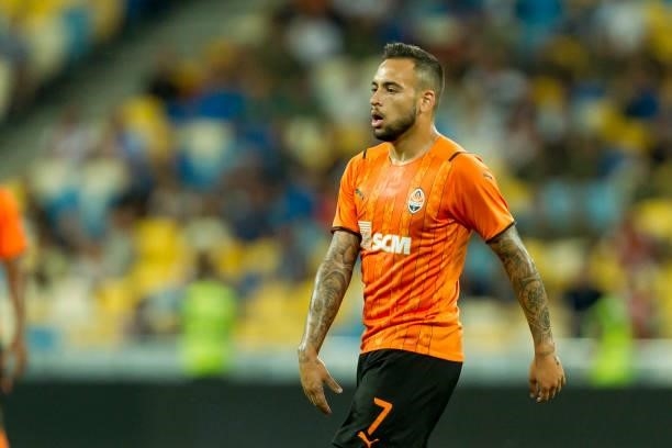 Maycon of Shakhtar Donetsk looks on during the UEFA Champions League 2021-22 third qualifying round 2nd leg between Shakhtar Donetsk and KRC Genk at...