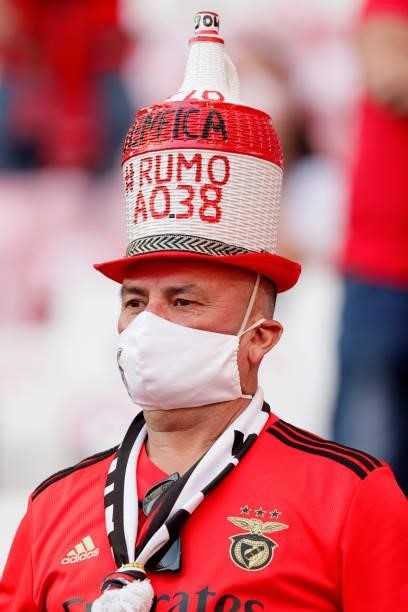 Supporters of Benfica during the UEFA Champions League match between Benfica v Spartak Moscow at the Estadio do SL Benfica on August 10, 2021 in...