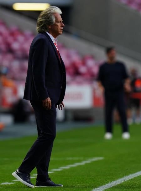 Jorge Jesus of SL Benfica in action during the UEFA Champions League Third Qualifying Round Leg Two match between SL Benfica and Spartak Moskva at...