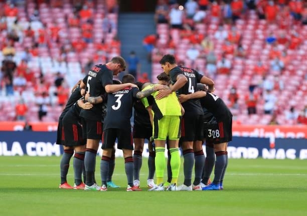 Benfica Team during the UEFA Champions League Third Qualifying Round Leg One match between SL Benfica and Spartak Moskva at on August 10, 2021 in...