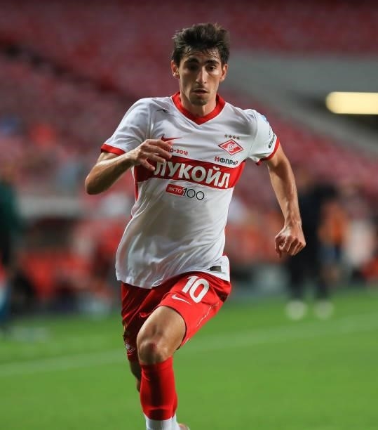 Zelimkhan Bakaev of Spartak Moskva in action during the UEFA Champions League Third Qualifying Round Leg One match between SL Benfica and Spartak...