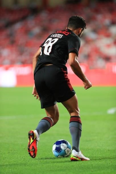 Goncalo Ramos of SL Benfica in action during the UEFA Champions League Third Qualifying Round Leg One match between SL Benfica and Spartak Moskva at...