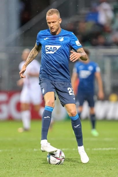 Kevin Vogt of TSG 1899 Hoffenheim controls the Ball during the DFB Cup first round match between Viktoria Koeln and 1899 Hoffenheim at Sportpark...
