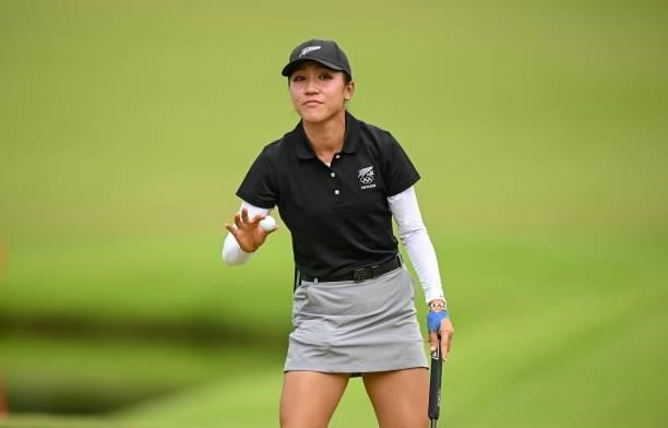 Saitama , Japan - 7 August 2021; Lydia Ko of New Zealand on the 18th during round four of the women's individual stroke play at the Kasumigaseki...