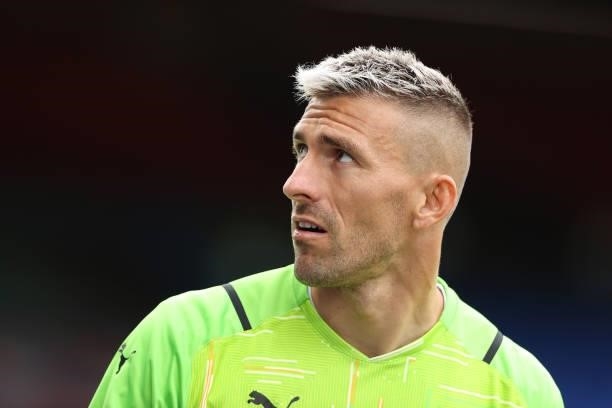 Goalkeeper Vicente Guaita of Crystal Palace during the Pre-Season Friendly between Crystal Palace v Watford at Selhurst Park on August 7, 2021 in...