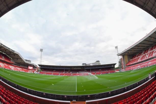 General view inside the City Ground ahead of kick-off of the during the Carabao Cup match between Nottingham Forest and Bradford City at the City...