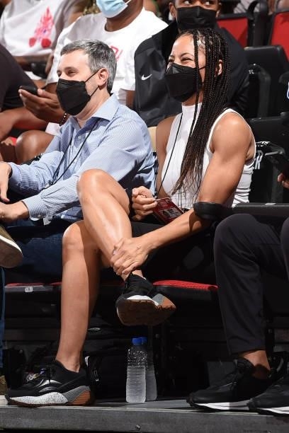 Director of Player Development, Allison Feaster of the Boston Celtics attends a game during the 2021 Las Vegas Summer League on August 12, 2021 at...