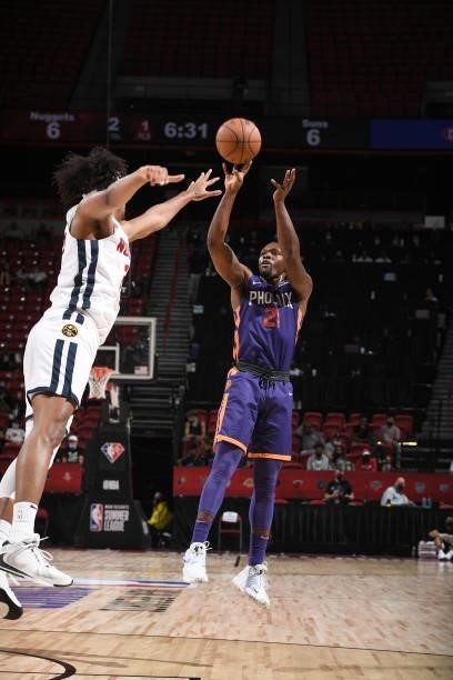 Michael Frazier II of the Phoenix Suns shoots the ball against the Denver Nuggets during the 2021 Las Vegas Summer League on August 12, 2021 at the...