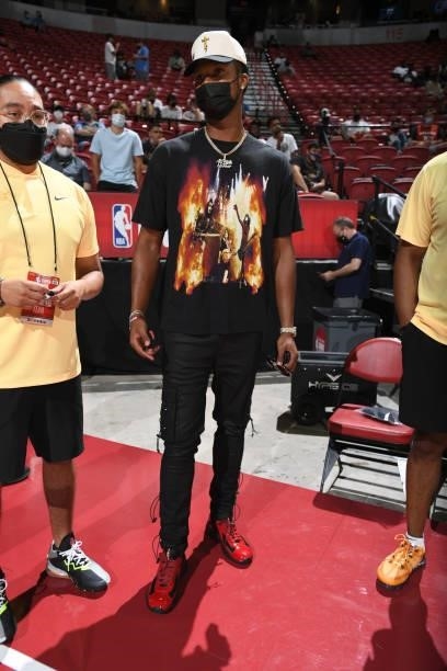 Dozier of the Denver Nuggets attends the game between the Denver Nuggets and the Phoenix Suns during the 2021 Las Vegas Summer League on August 12,...