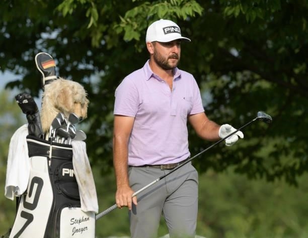 Stephan Jaeger watches play on the second hole during the second round of the Korn Ferry Tours Pinnacle Bank Championship presented by Aetna at The...