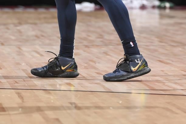 The sneakers worn by Jaylen Nowell of the Minnesota Timberwolves during the game agains the Milwaukee Bucks during the 2021 Las Vegas Summer League...