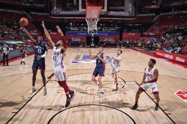 Kira Lewis Jr. #13 of the New Orleans Pelicans shoots the ball against the Cleveland Cavaliers during the 2021 Las Vegas Summer League on August 13,...