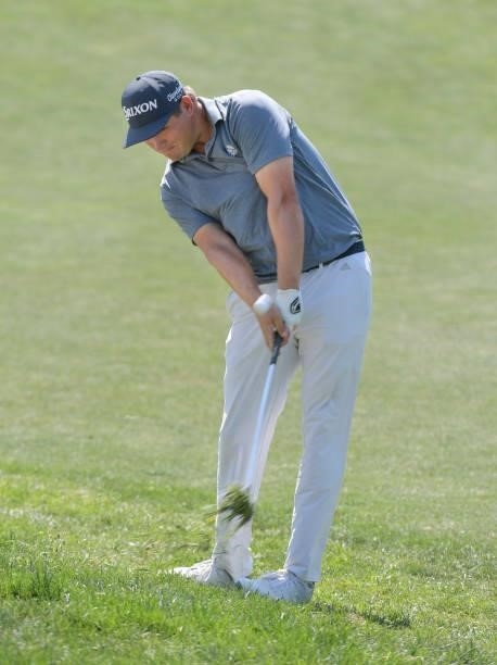 Andrew Novak plays a shot on the first hole during the second round of the Korn Ferry Tours Pinnacle Bank Championship presented by Aetna at The Club...