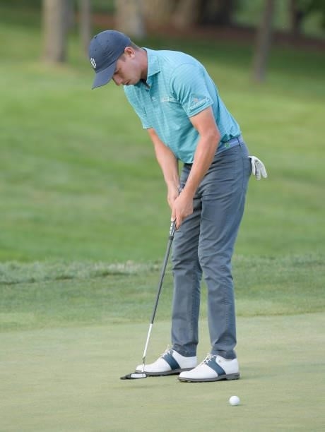 Vince India hits a putt on the ninth green during the second round of the Korn Ferry Tours Pinnacle Bank Championship presented by Aetna at The Club...