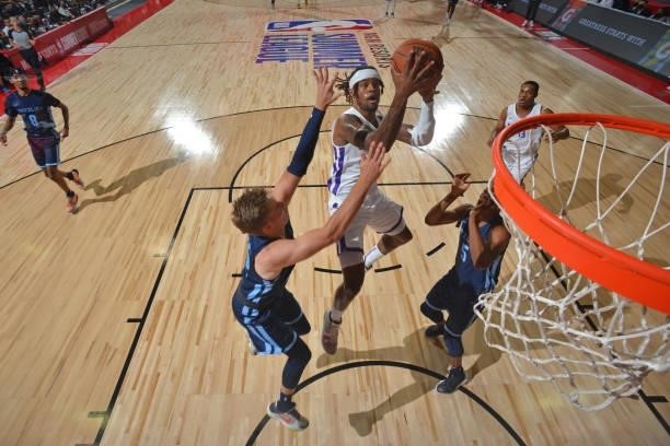 Ade Murkey of the Sacramento Kings shoots the ball against the Memphis Grizzlies during the 2021 Las Vegas Summer League on August 13, 2021 at the...
