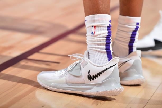 The sneakers worn by Robert Woodard II of the Sacramento Kings during the game against the Memphis Grizzlies during the 2021 Las Vegas Summer League...