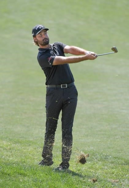 Curtis Luck plays a shot on the first hole during the second round of the Korn Ferry Tours Pinnacle Bank Championship presented by Aetna at The Club...