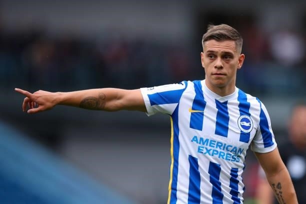 Leandro Trossard of Brighton and Hove Albion during the Premier League match between Burnley and Brighton & Hove Albion at Turf Moor on August 14,...