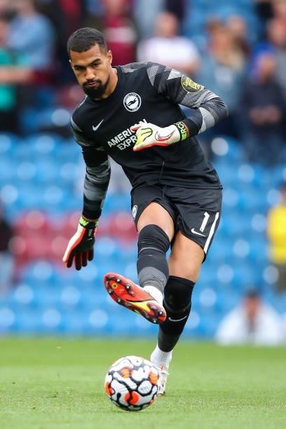 Robert Sanchez of Brighton and Hove Albion during the Premier League match between Burnley and Brighton & Hove Albion at Turf Moor on August 14, 2021...