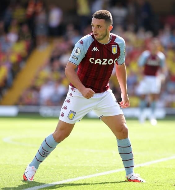 John McGinn of Villa during the Premier League match between Watford and Aston Villa at Vicarage Road on August 14, 2021 in Watford, England.