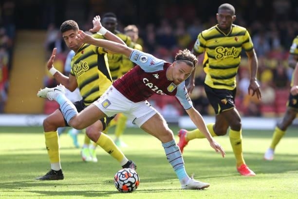 Matthew Cash of Villa during the Premier League match between Watford and Aston Villa at Vicarage Road on August 14, 2021 in Watford, England.