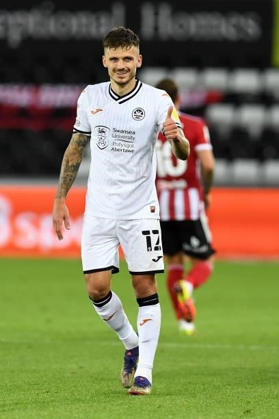 Jamie Paterson of Swansea City during the Sky Bet Championship match between Swansea City and Sheffield United at the Swansea.com Stadium on August...