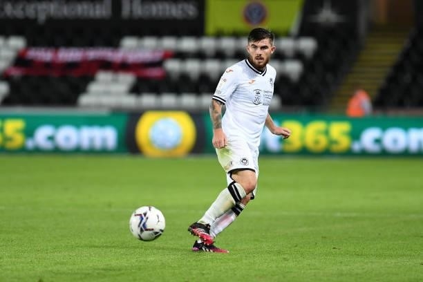 Ryan Manning of Swansea City in action during the Sky Bet Championship match between Swansea City and Sheffield United at the Swansea.com Stadium on...
