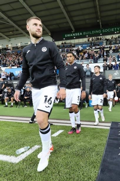Brandon Cooper of Swansea City walks out of the tunnel prior to the Sky Bet Championship match between Swansea City and Sheffield United at the...