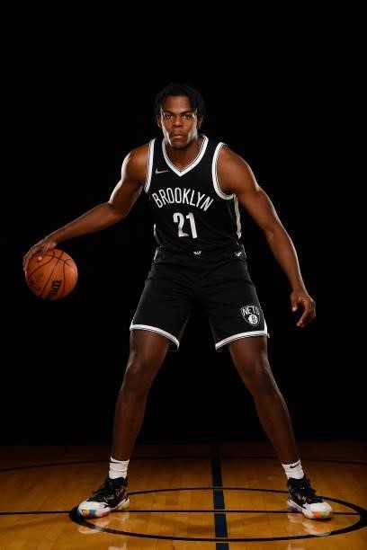 DayRon Sharpe of the Brooklyn Nets poses for a portrait during the 2021 NBA Rookie Photo Shoot on August 14, 2021 at the University of Nevada, Las...