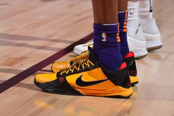 The sneakers worn by Jalen Smith of the Phoenix Suns during the game against the Portland Trail Blazers during the 2021 Las Vegas Summer League on...