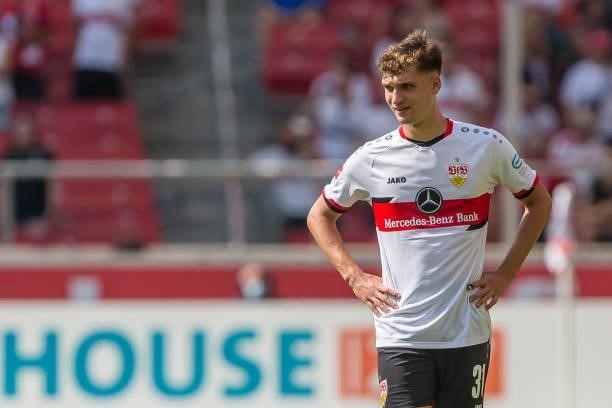 Mateo Klimowicz of VfB Stuttgart Looks on during the Bundesliga match between VfB Stuttgart and SpVgg Greuther Fuerth at Mercedes-Benz Arena on...