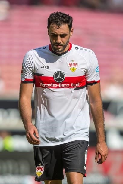 Hamadi Al Ghaddioui of VfB Stuttgart looks dejected during the Bundesliga match between VfB Stuttgart and SpVgg Greuther Fuerth at Mercedes-Benz...