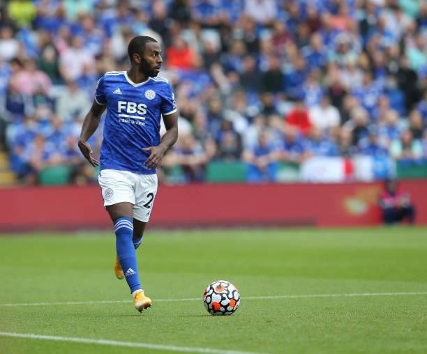 Leicester City's Ricardo Pereira during the Premier League match between Leicester City and Wolverhampton Wanderers at The King Power Stadium on...