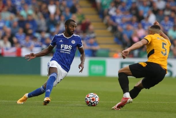 Leicester City's Ricardo Pereira during the Premier League match between Leicester City and Wolverhampton Wanderers at The King Power Stadium on...