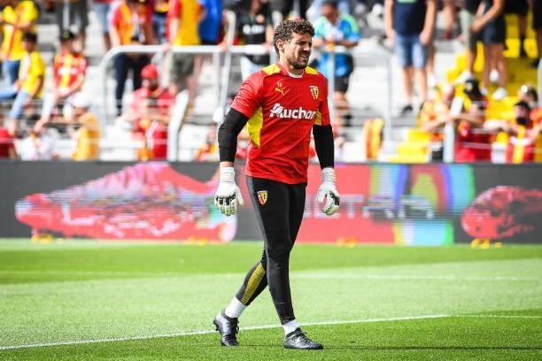 Jean-Louis LECA of Lens during the Ligue 1 Uber Eats match between Lens and Saint Etienne at Stade Bollaert-Delelis on August 15, 2021 in Lens,...