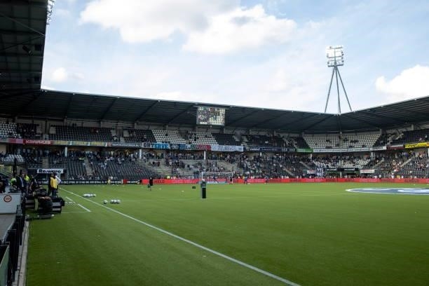 General view inside the stadium prior to the Dutch Eredivisie match between Heracles Almelo and PSV Eindhoven at Erve Asito on August 14, 2021 in...