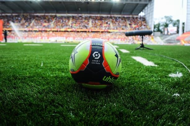 Illustration of the official ball during the Ligue 1 Uber Eats match between Lens and Saint Etienne at Stade Bollaert-Delelis on August 15, 2021 in...