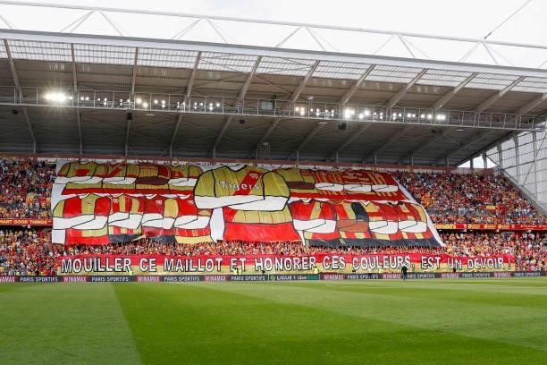 Atmosphere during the Ligue 1 Uber Eats match between Lens and Saint Etienne at Stade Bollaert-Delelis on August 15, 2021 in Lens, France.