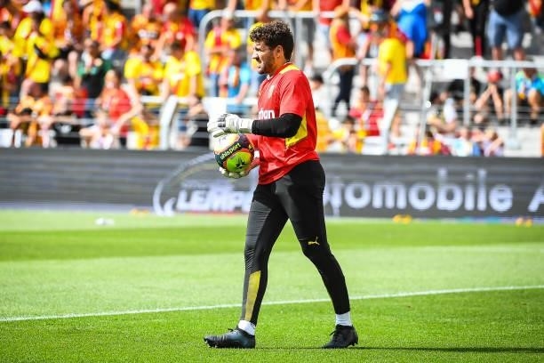 Jean-Louis LECA of Lens during the Ligue 1 Uber Eats match between Lens and Saint Etienne at Stade Bollaert-Delelis on August 15, 2021 in Lens,...