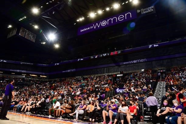 Rings honor Believe in Women Night during the Phoenix Mercury game against the Atlanta Dream on August 15, 2021 at Footprint Center in Phoenix,...
