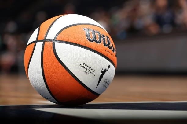 Generic photo of the Official WNBA Wilson ball during the game between the New York Liberty and the Minnesota Lynx on August 15, 2021 at Target...