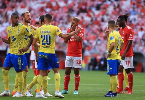 Joao Mario of SL Benfica during the Liga Bwin match between SL Benfica and FC Arouca at Estadio da Luz on August 14, 2021 in Lisbon, Portugal.