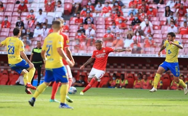 Everton of SL Benfica in action during the Liga Bwin match between SL Benfica and FC Arouca at Estadio da Luz on August 14, 2021 in Lisbon, Portugal.