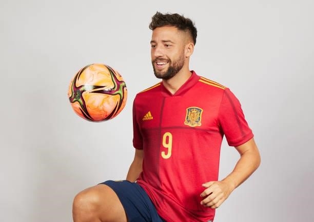 Molina Suarez poses during the Spain team presentation prior to the FIFA Beach Soccer World Cup Russia 2021 on August 16, 2021 in Moscow, Russia.