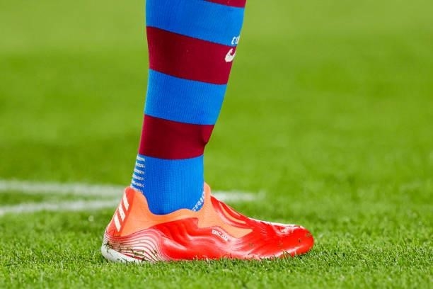 Adidas Shoes of Eric Garcia of FC Barcelona during the La Liga Santander match between FC Barcelona v Real Sociedad at the Camp Nou on August 15,...