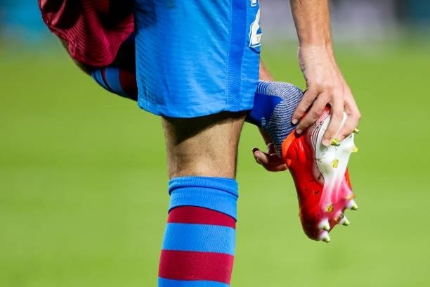 Adidas Shoes of Eric Garcia of FC Barcelona during the La Liga Santander match between FC Barcelona v Real Sociedad at the Camp Nou on August 15,...